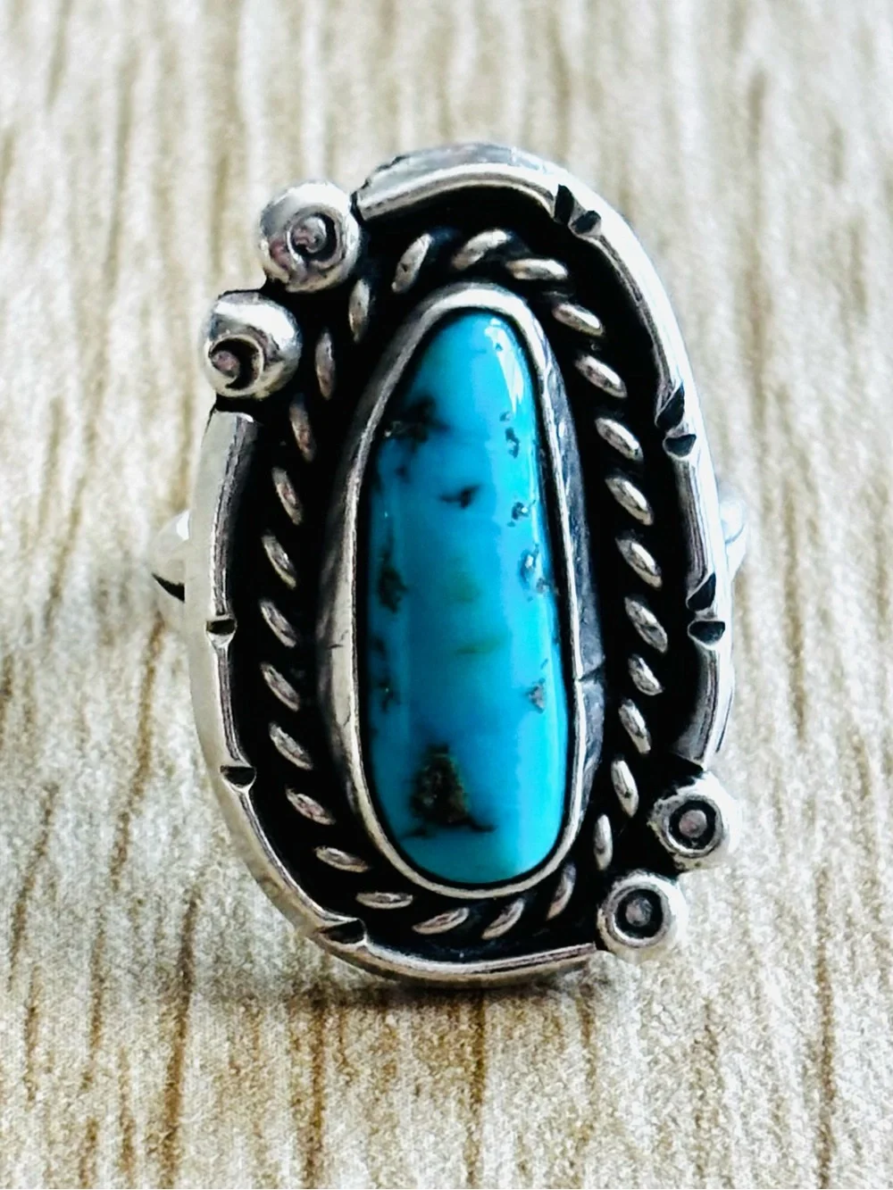 Sterling Silver Turquoise Oval Statement Ring